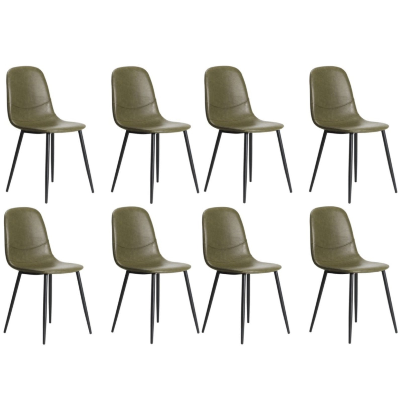 Oikiture Dining Chairs Kitchen Accent Chair Lounge Room PU Leather Green - Sunyee