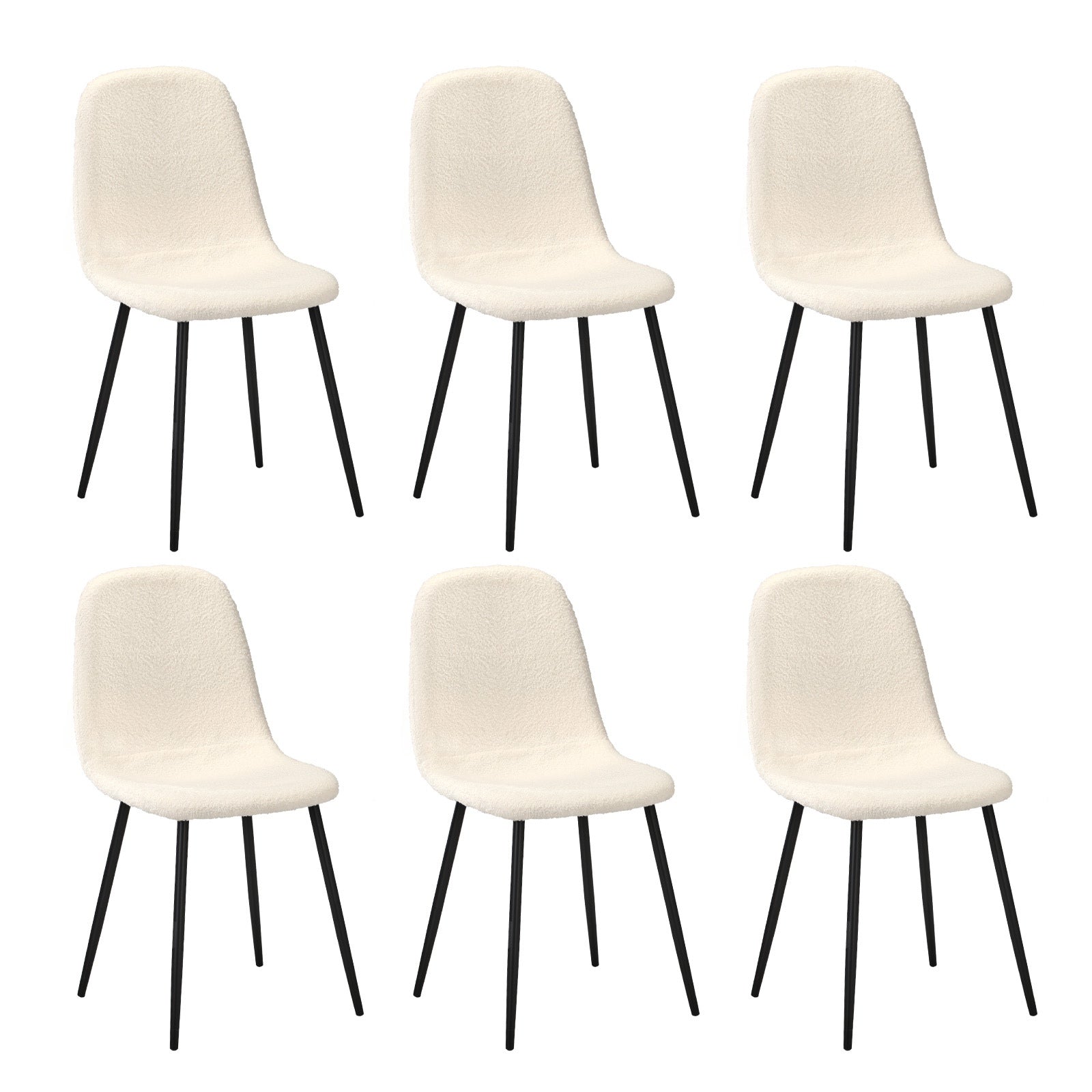 Oikiture Dining Chairs Kitchen Accent Chair Lounge Sherpa White and Black - Sunyee