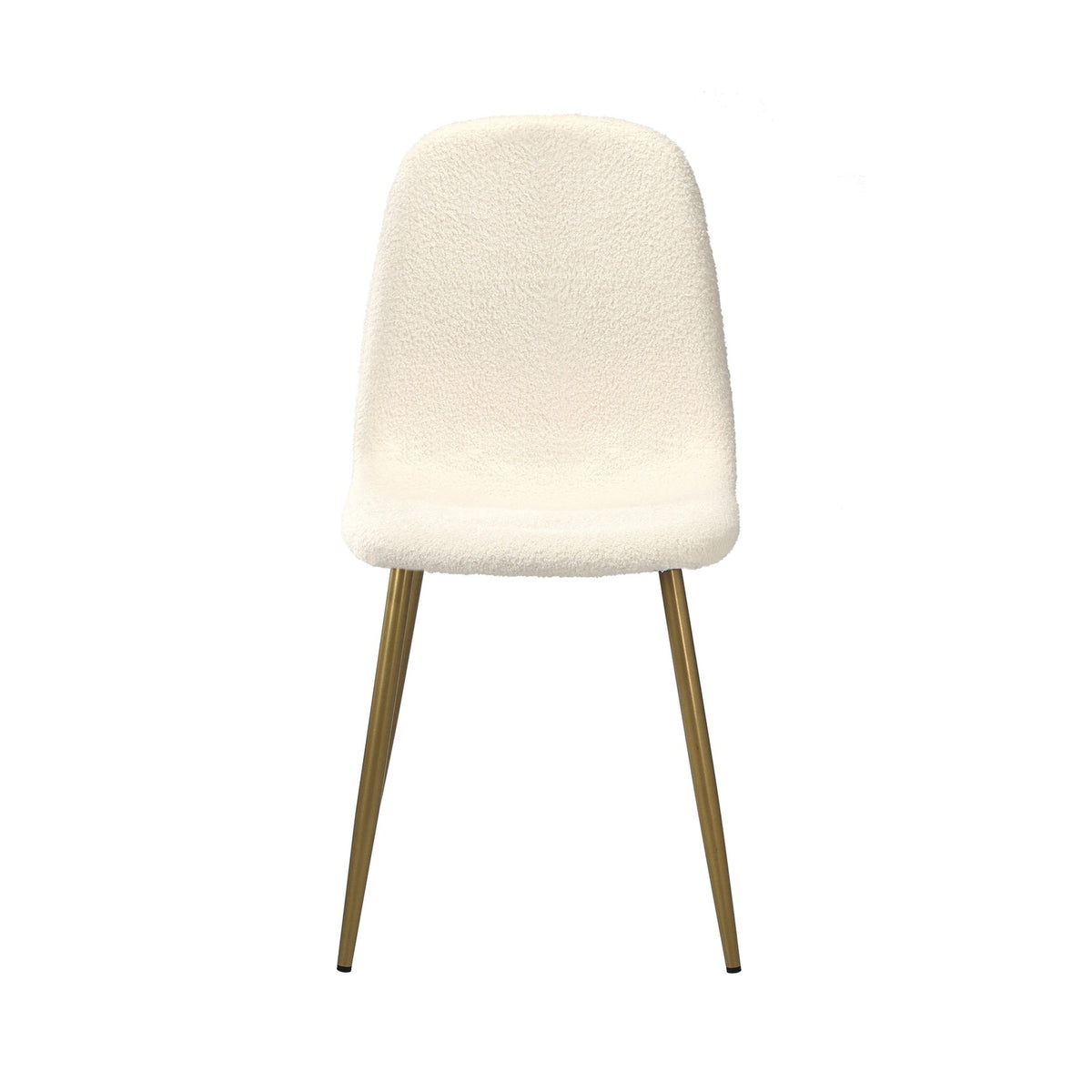 Oikiture Dining Chairs Kitchen Accent Chair Lounge Sherpa White and Golden - Sunyee