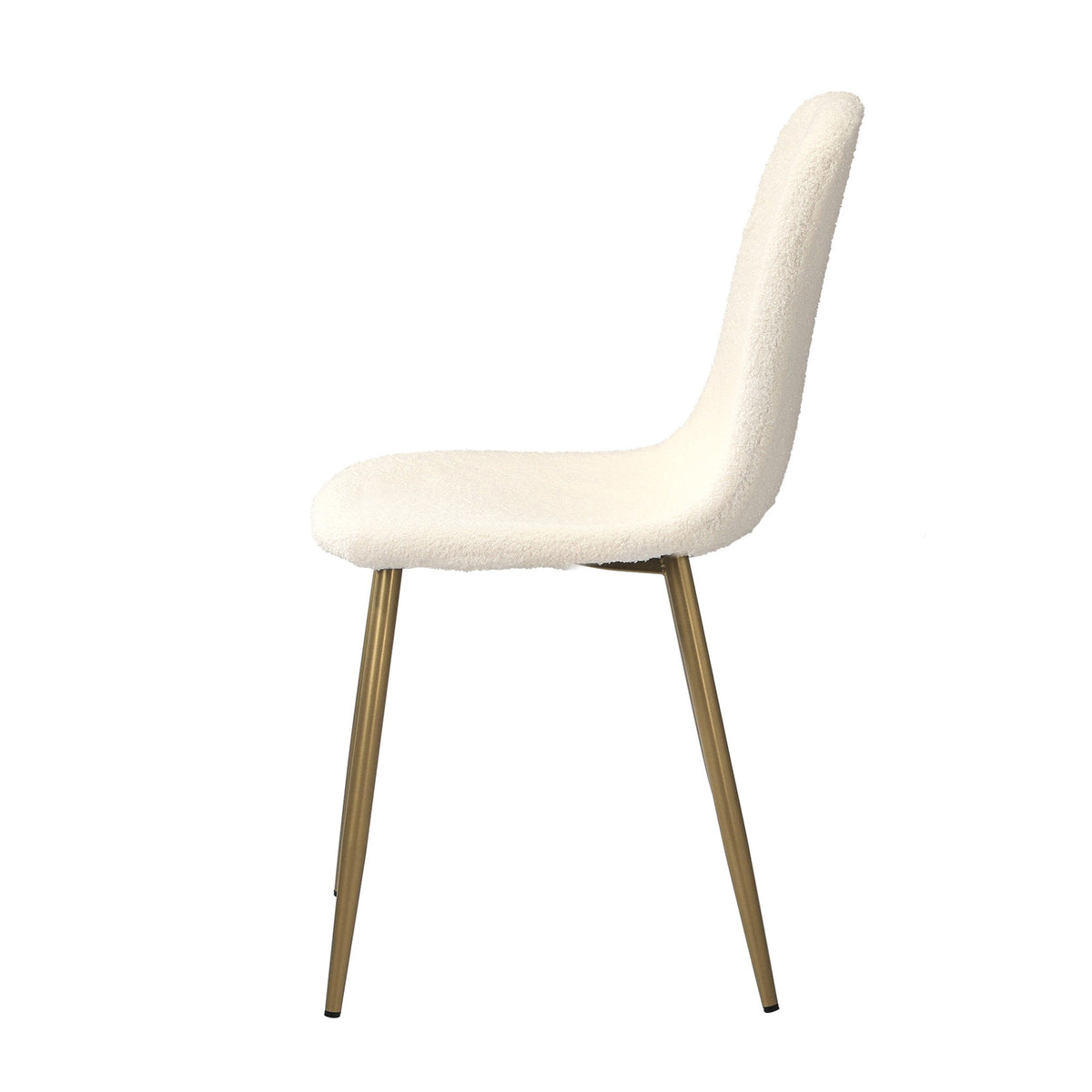 Oikiture Dining Chairs Kitchen Accent Chair Lounge Sherpa White and Golden - Sunyee