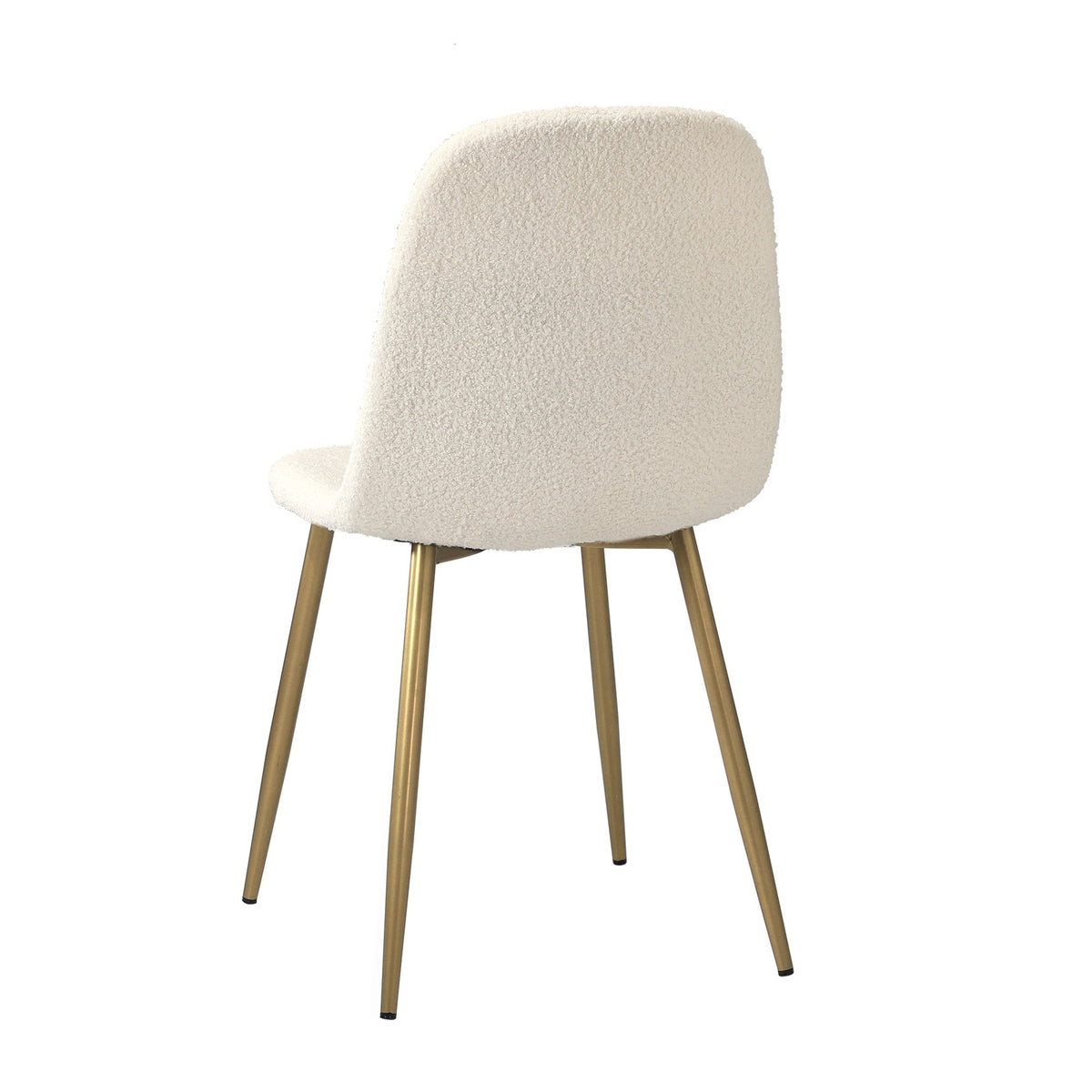 Oikiture Dining Chairs Kitchen Accent Chair Lounge Sherpa White and Golden - Sunyee
