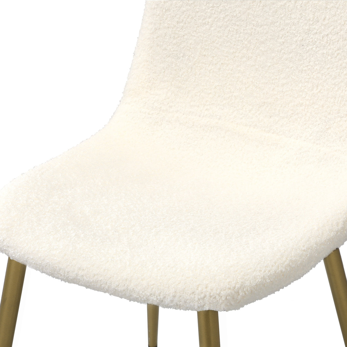 Oikiture Dining Chairs Kitchen Accent Chair Lounge Sherpa White and Golden - Sunyee