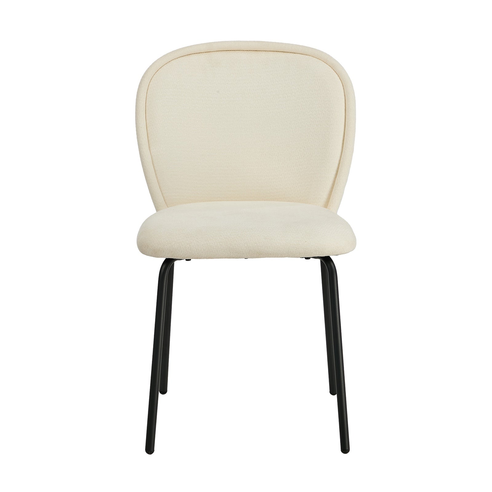 Oikiture 4x Dining Chairs Kitchen Accent Chairs Chenille Pad Metal Legs Beige - Sunyee