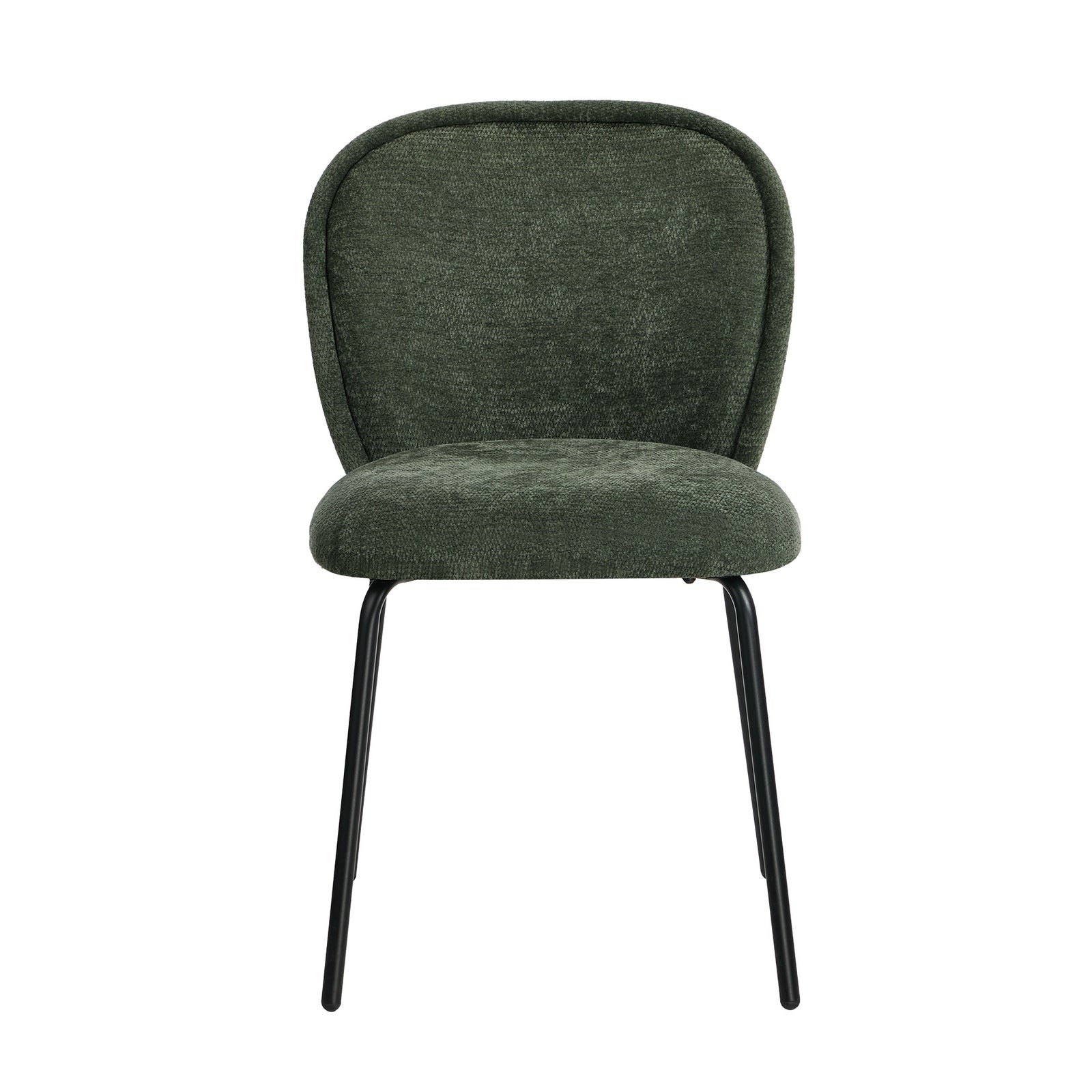 Oikiture 6x Dining Chairs Kitchen Accent Chairs Chenille Pad Metal Legs Green - Sunyee