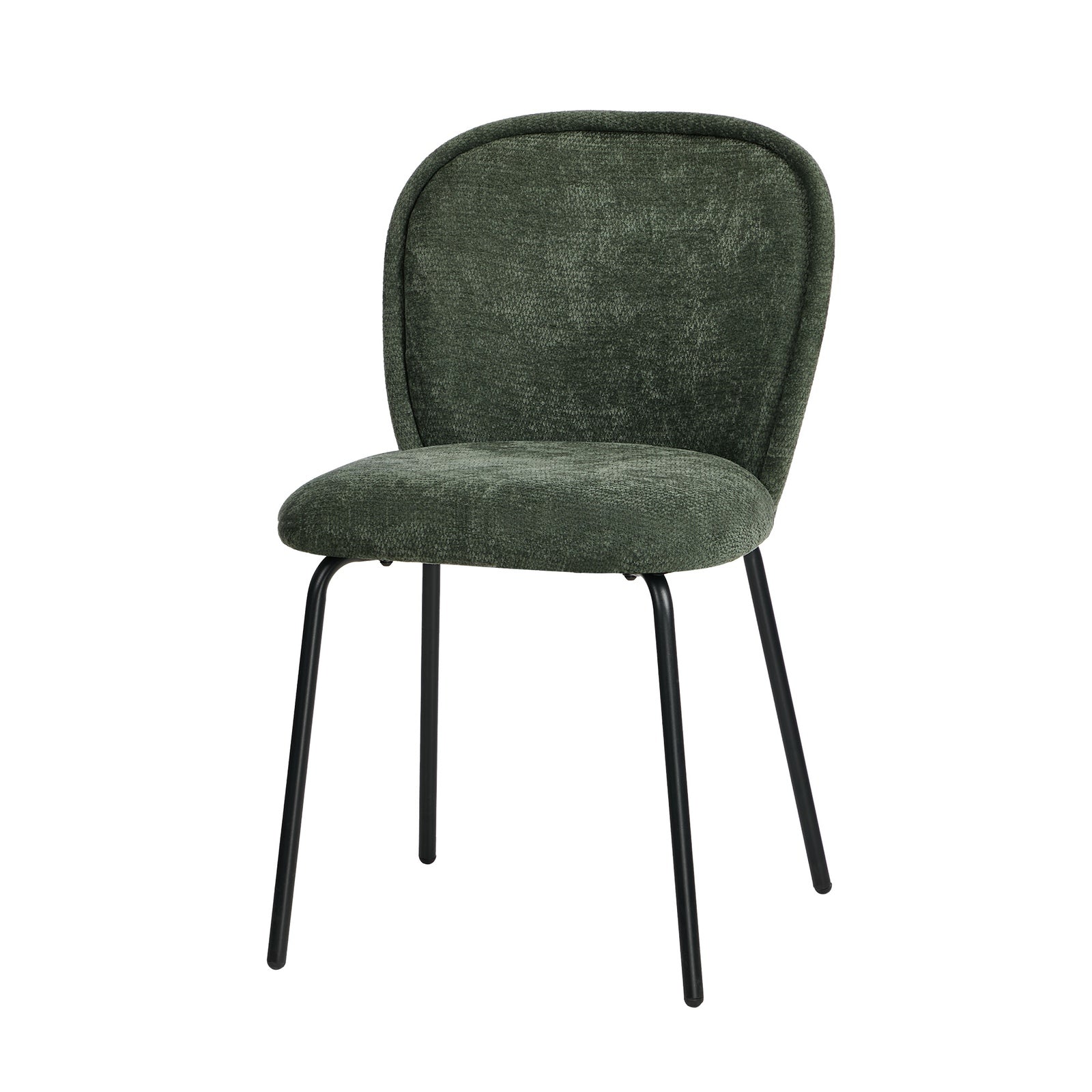 Oikiture 2x Dining Chairs Kitchen Accent Chairs Chenille Pad Metal Legs - Sunyee