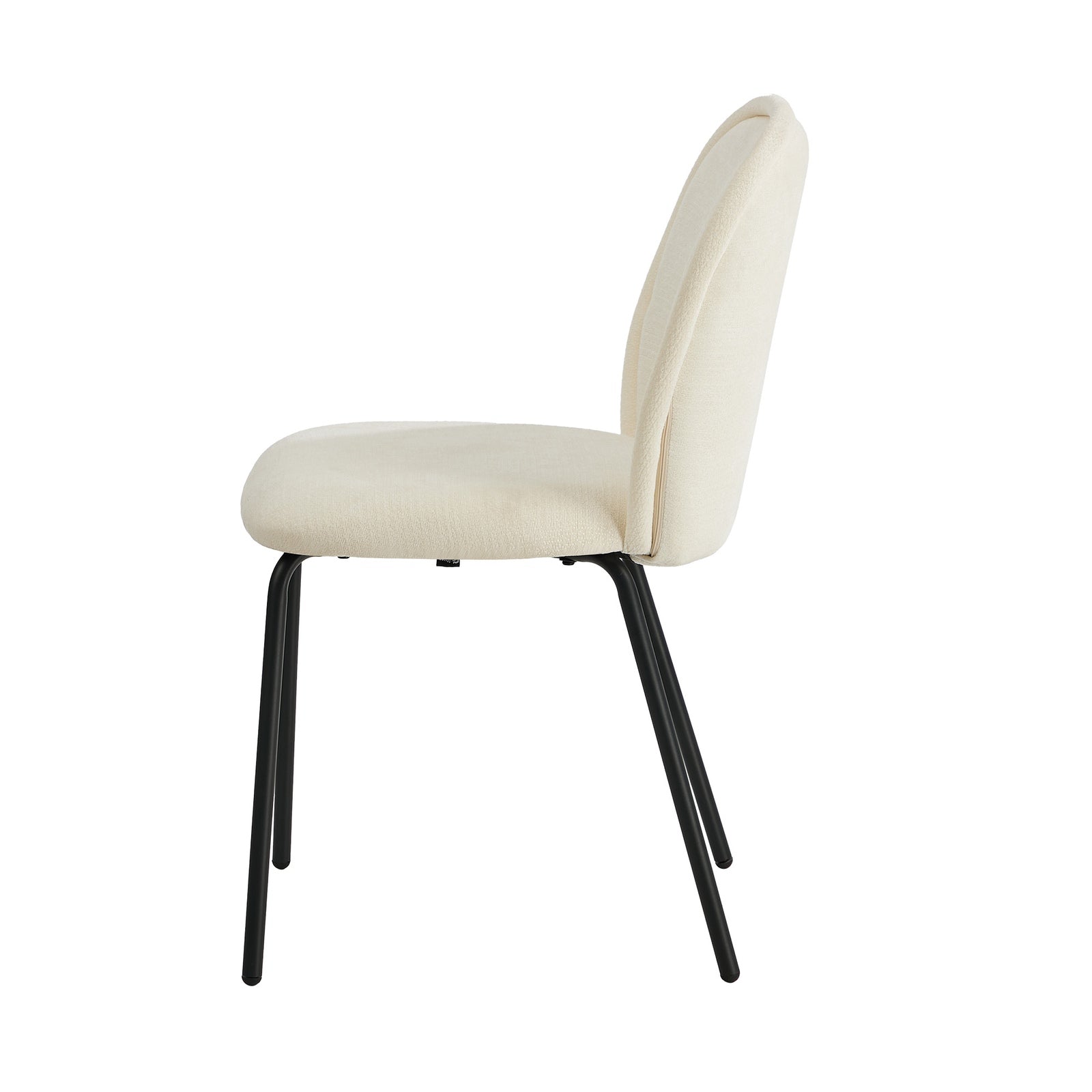 Oikiture 2x Dining Chairs Kitchen Accent Chairs Chenille Pad Metal Legs - Sunyee