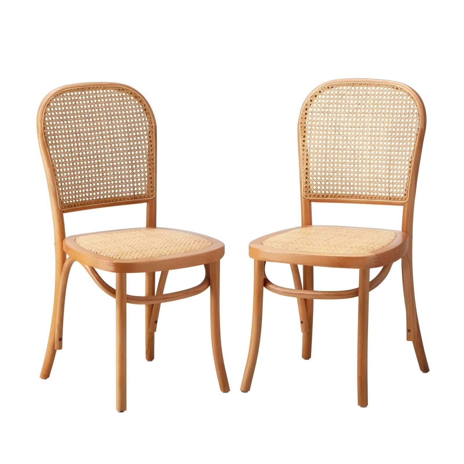 Oikiture 2/4/6PCS Dining Chair Solid Wood & Ratan Seat 3 Style - Sunyee