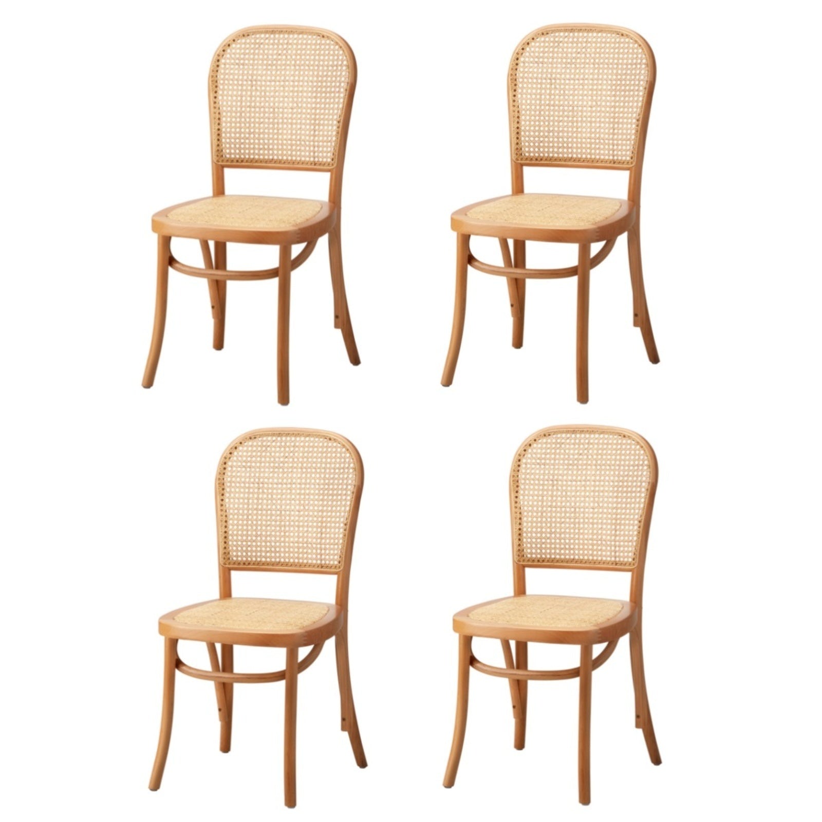 Oikiture 2/4/6PCS Dining Chair Solid Wood & Ratan Seat 3 Style - Sunyee