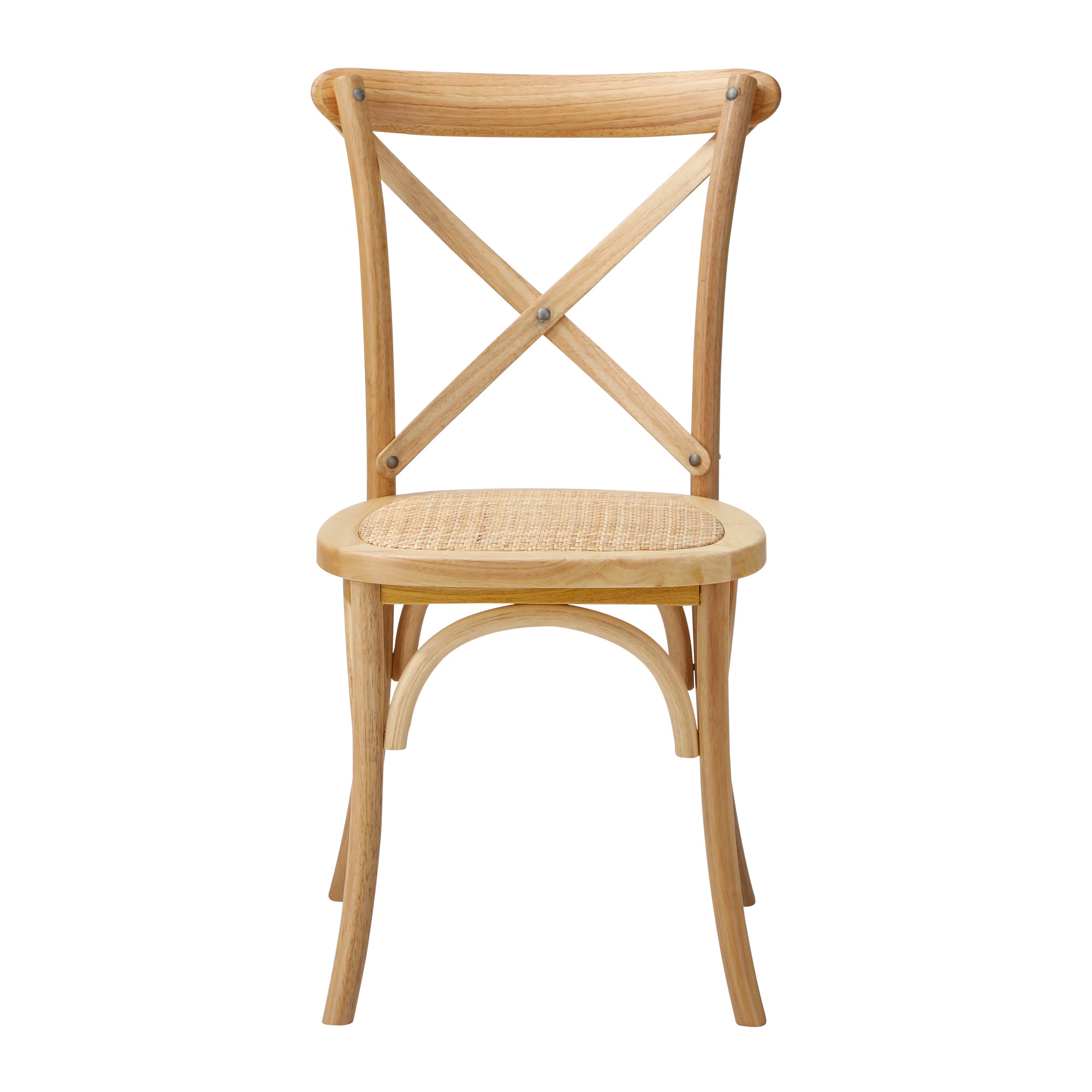 Oikiture Crossback Dining Chair Solid Birch Timber Wood Ratan Seat Wooden - Sunyee