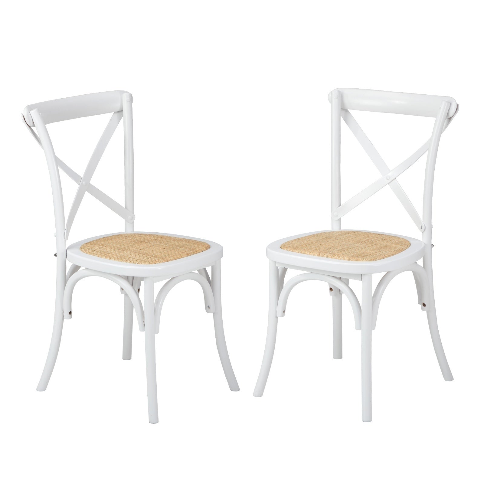 Oikiture 2/4/6PCS Dining Chair Solid Wood & Ratan Seat 3 Style - Sunyee