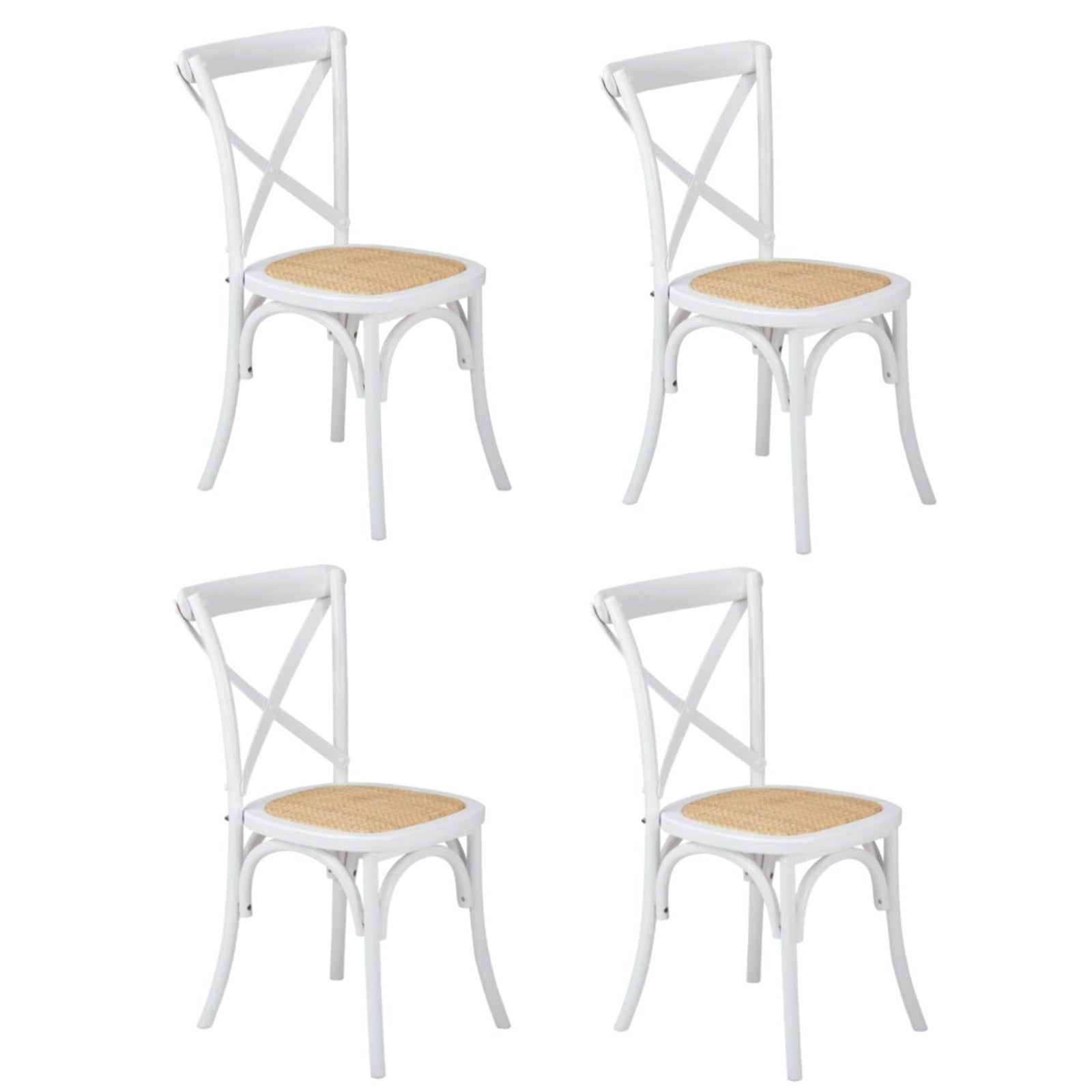Oikiture 2/4/6PCS Dining Chair Solid Wood & Ratan Seat 3 Style - Sunyee