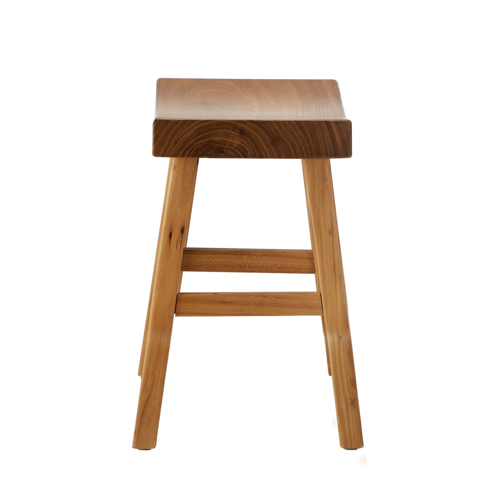 Oikiture Wooden Stool Elm Wood Kitchen Dining Stool Caf¨¦ Seat Natural Timber