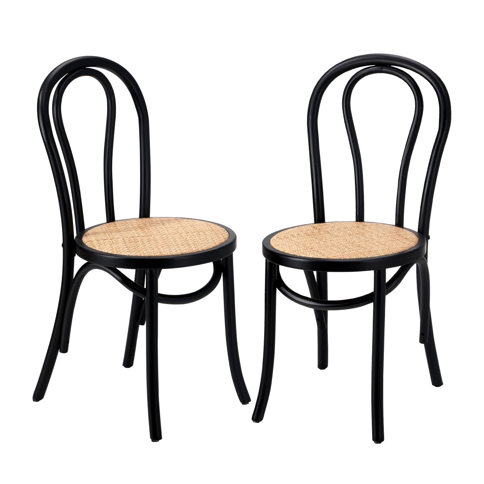 Oikiture 2/4/6PCS Dining Chair Solid Wood & Ratan Seat 3 Style - Sunyee