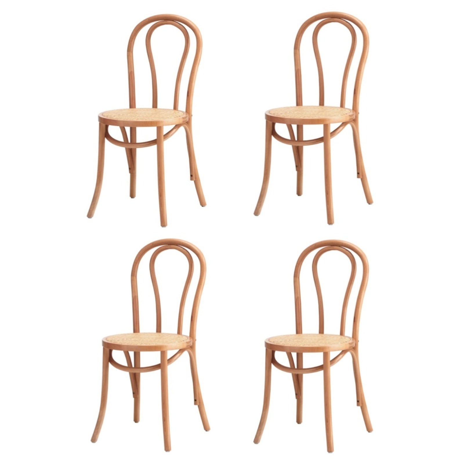 Oikiture 2/4/6PCS Dining Chair Solid Wood & Ratan Seat 3 Style - Sunyee