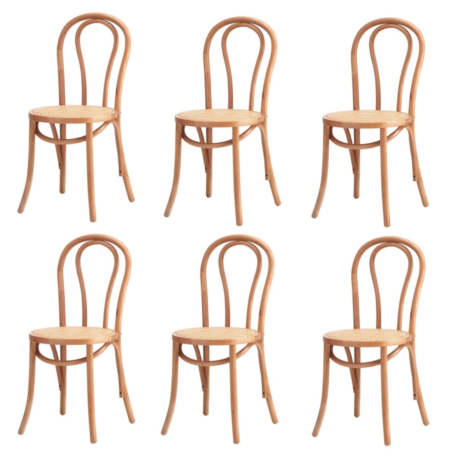 Oikiture 2/4/6PCS Dining Chair Solid Wood & Ratan Seat 3 Style - Sunyee