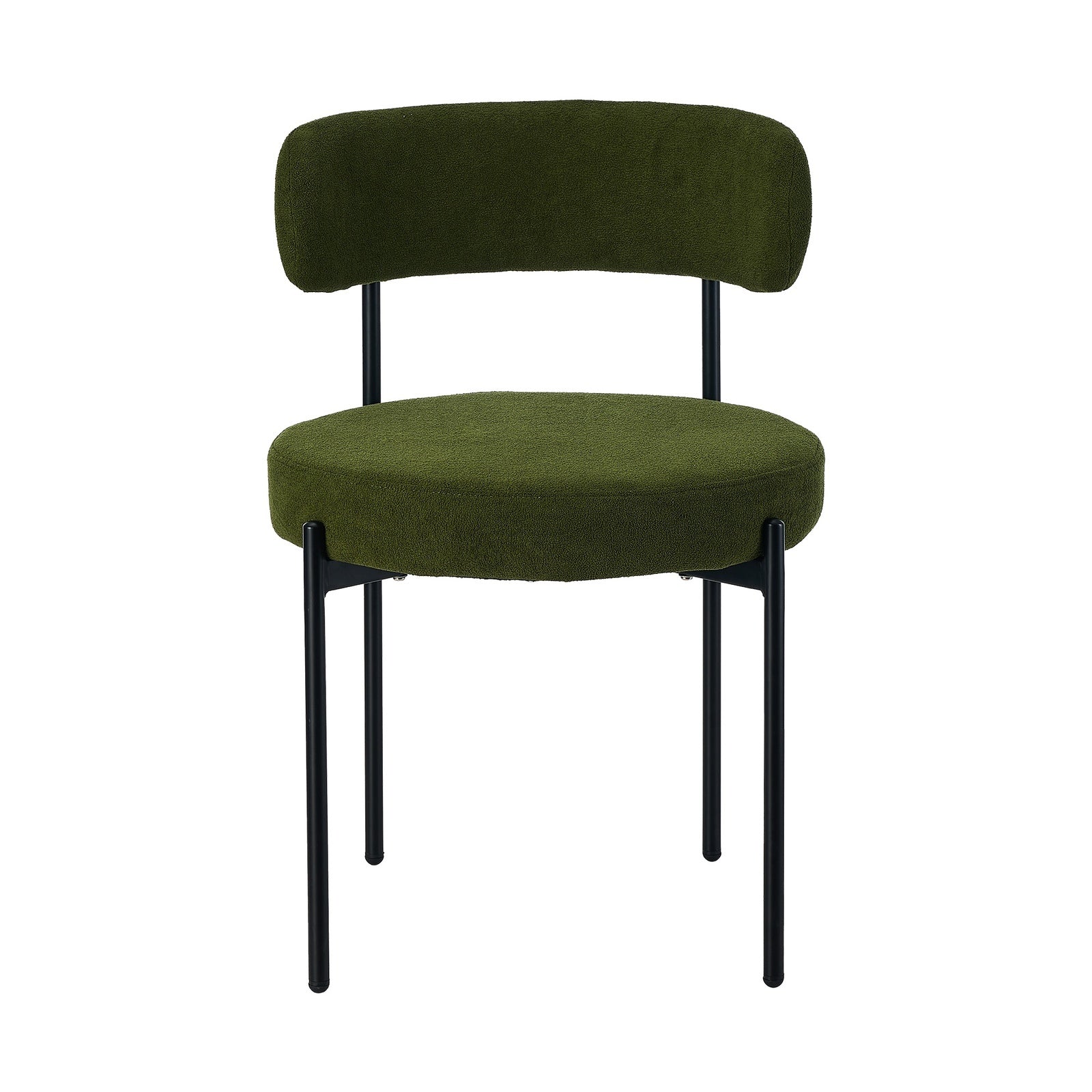 Oikiture 8x Dining Chair Round Boucle Kitchen Lounge Seats Backrest Green - Sunyee