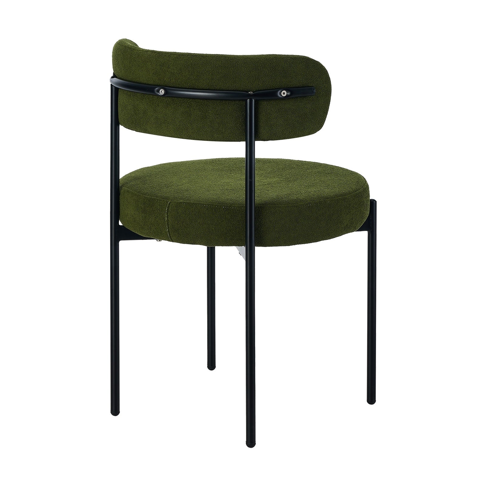 Oikiture 8x Dining Chair Round Boucle Kitchen Lounge Seats Backrest Green - Sunyee