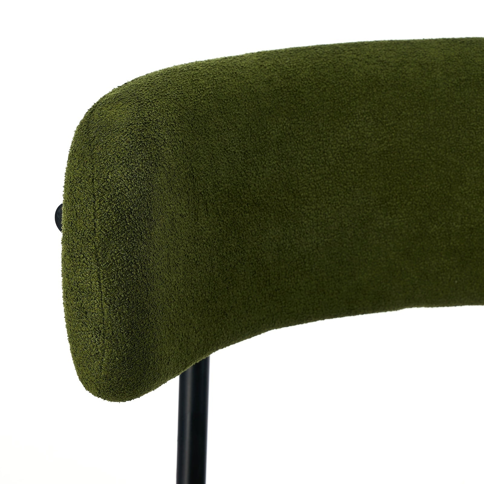Oikiture 8x Dining Chair Round Boucle Kitchen Lounge Seats Backrest Green - Sunyee