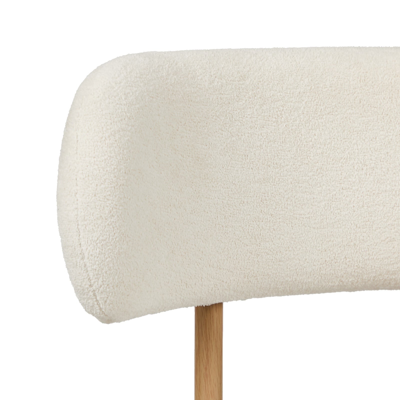 Oikiture 4x Dining Chair Round Boucle Kitchen Lounge Seats White&Natural - Sunyee