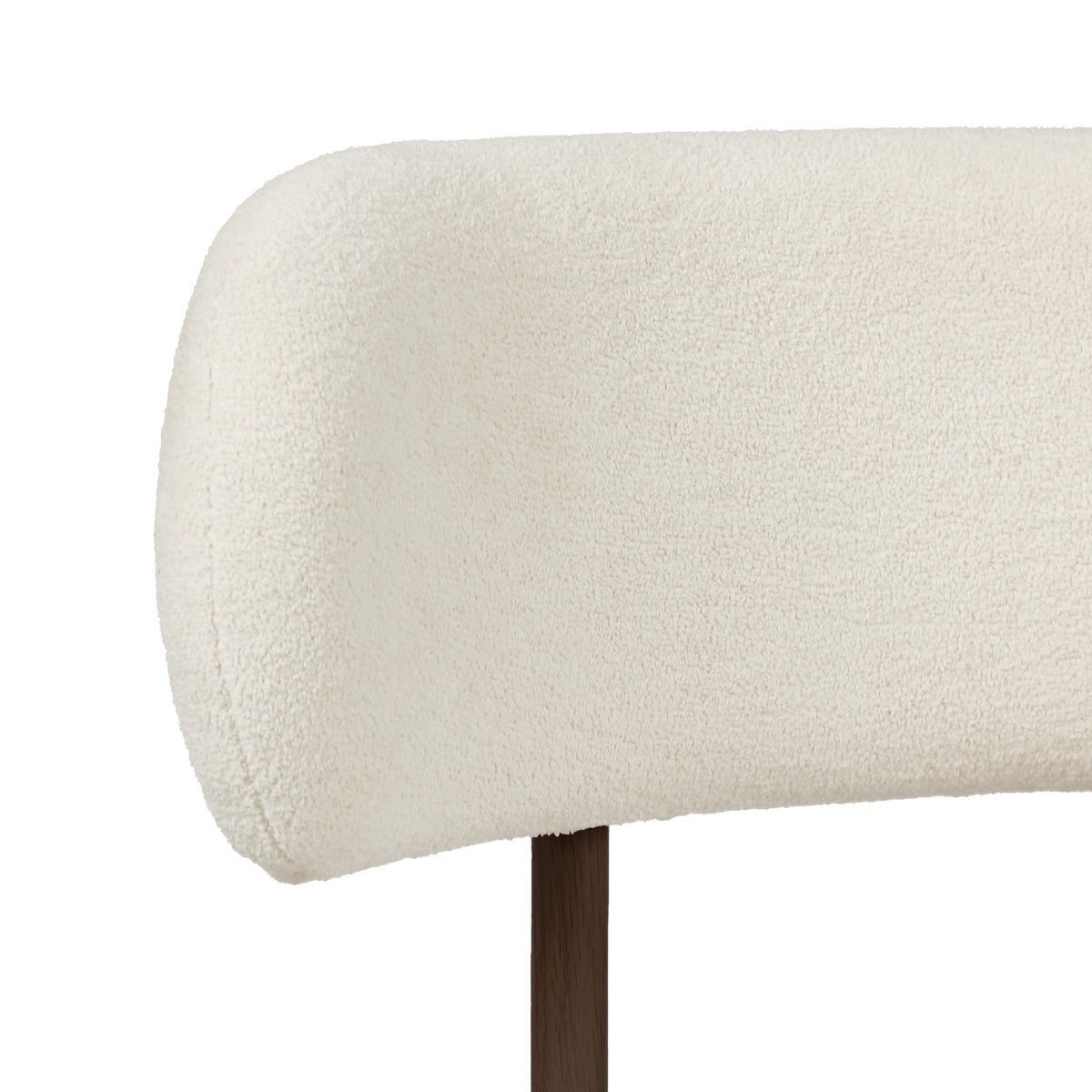 Oikiture 2x Dining Chair Round Boucle Kitchen Lounge Seats Backrest Walunt&White