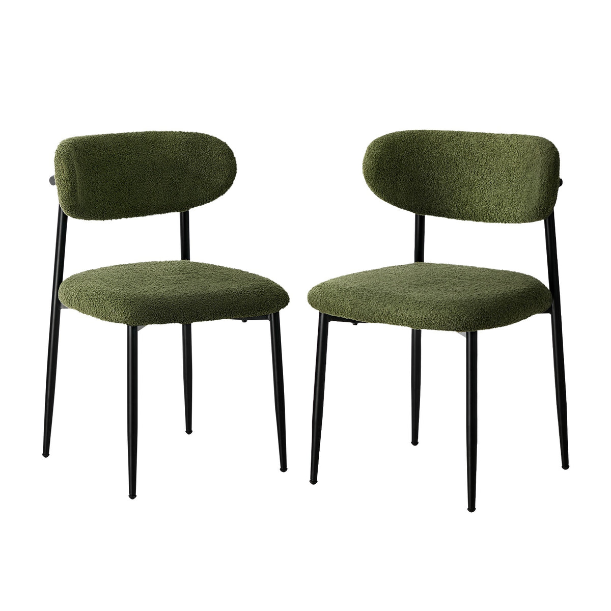 Oikiture 2x Dining Chairs Kitchen Chair Cafe Lounge Chair Boucle