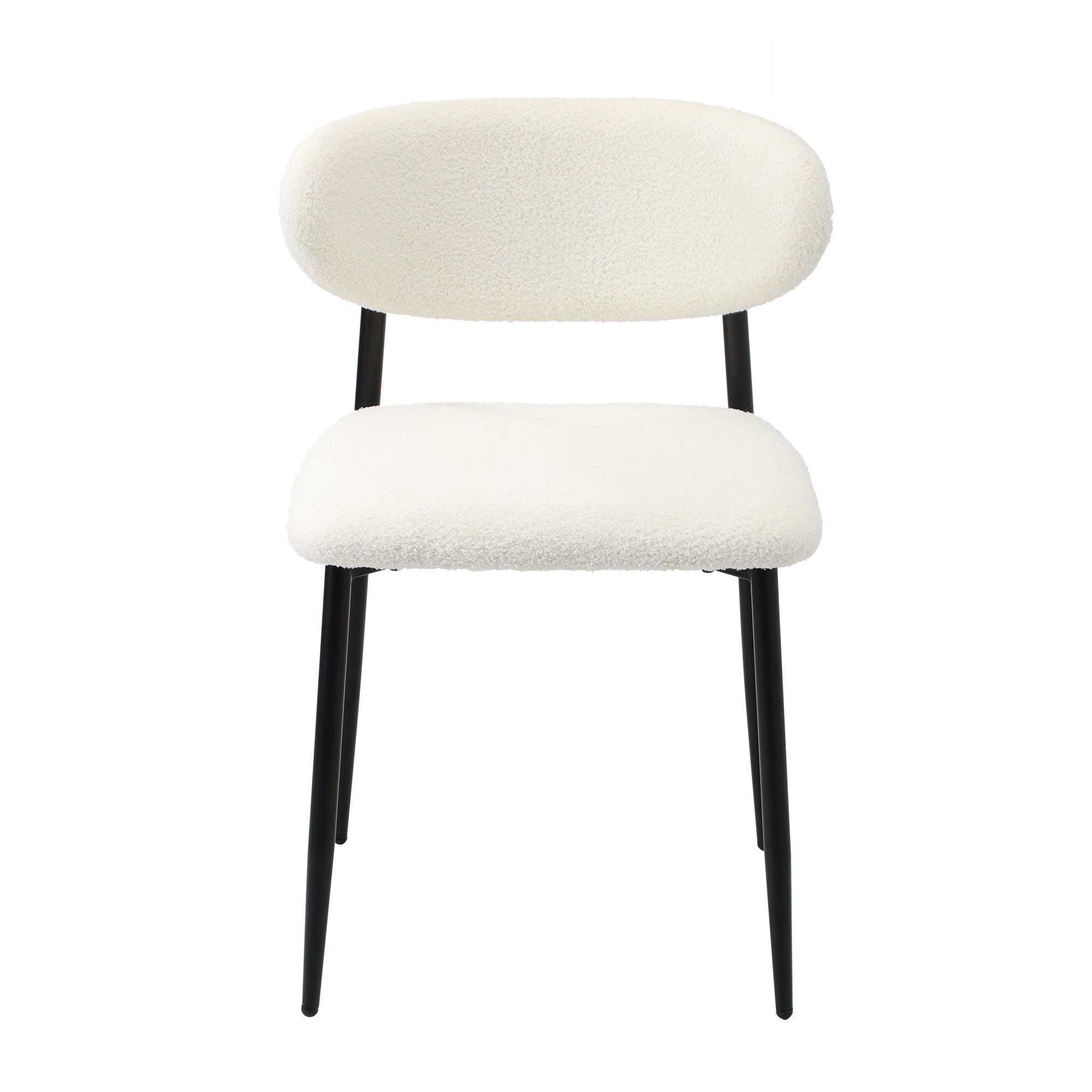 Oikiture 4x Dining Chairs Kitchen Chair Cafe Lounge Chair Boucle Black&White - Sunyee