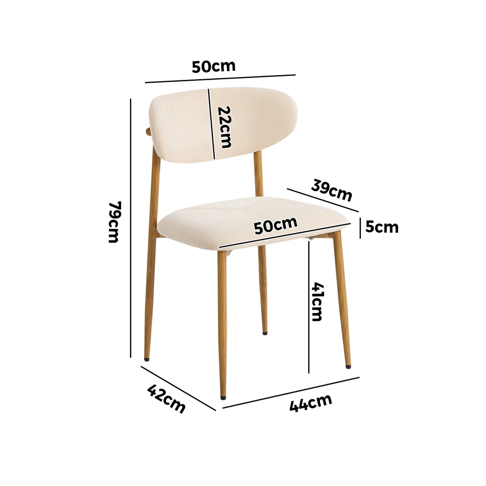 Oikiture 2x Dining Chairs Kitchen Chair Cafe Lounge Chair Boucle Beige&Natural