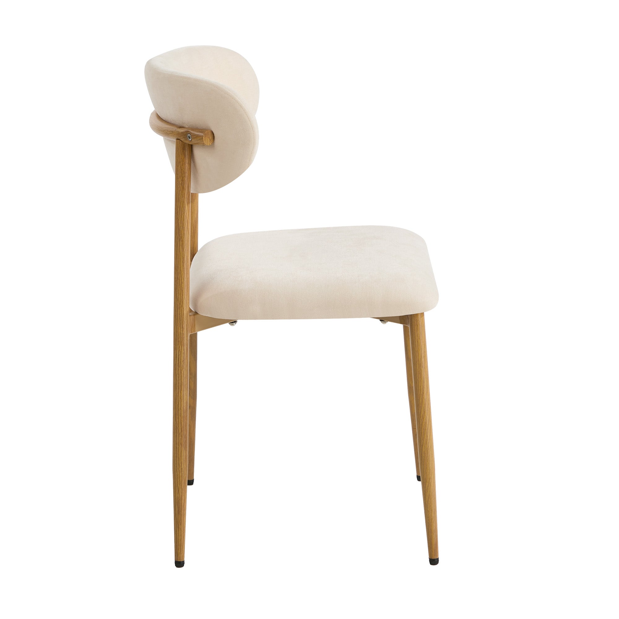 Oikiture 6x Dining Chairs Kitchen Chair Cafe Lounge Chair Boucle Beige&Natural