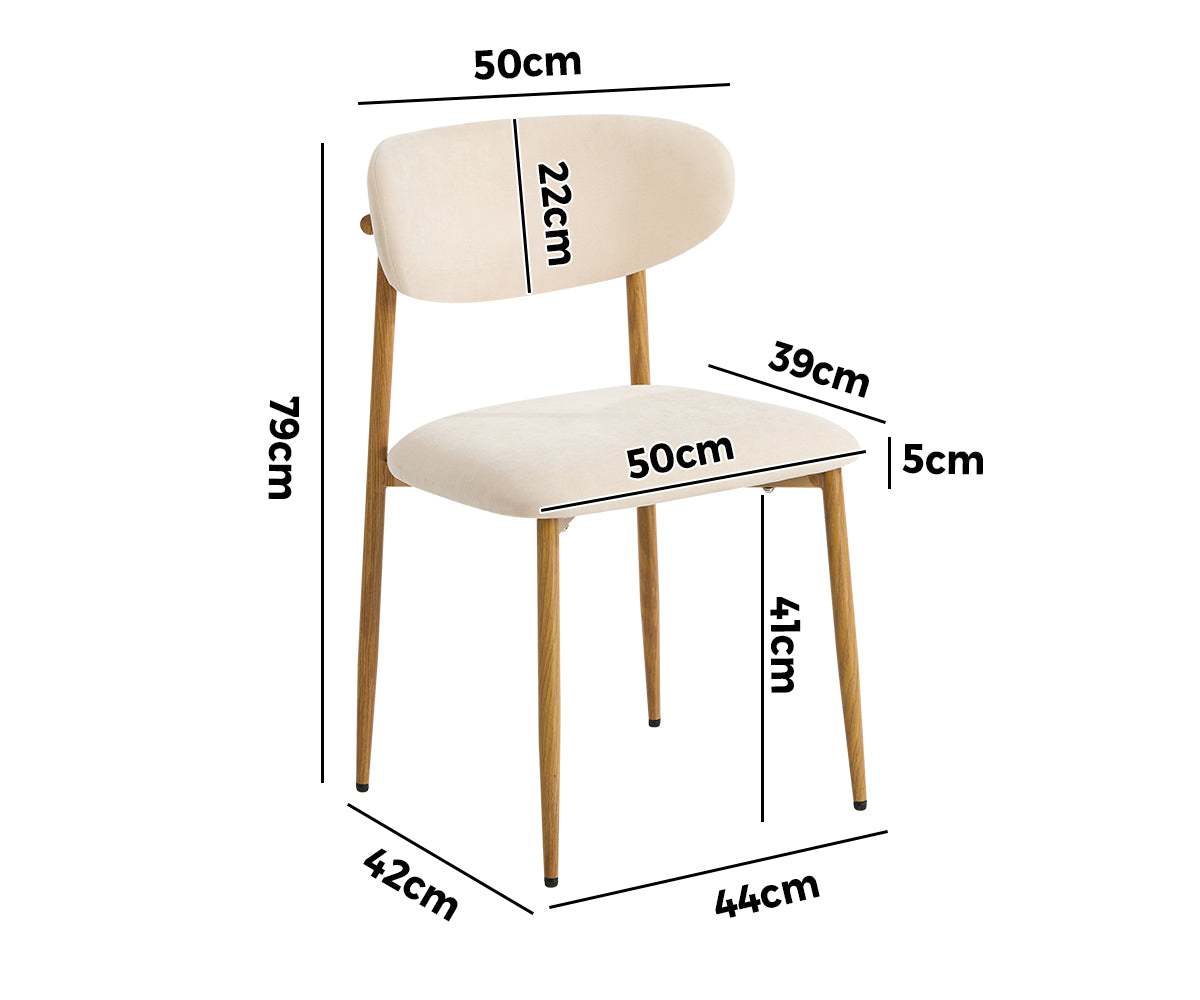 Oikiture 6x Dining Chairs Kitchen Chair Cafe Lounge Chair Boucle Beige&Natural