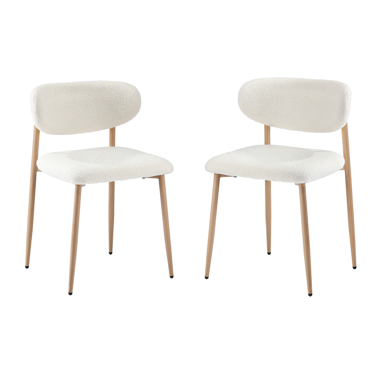 Oikiture 2x Dining Chairs Kitchen Chair Cafe Lounge Chair Boucle