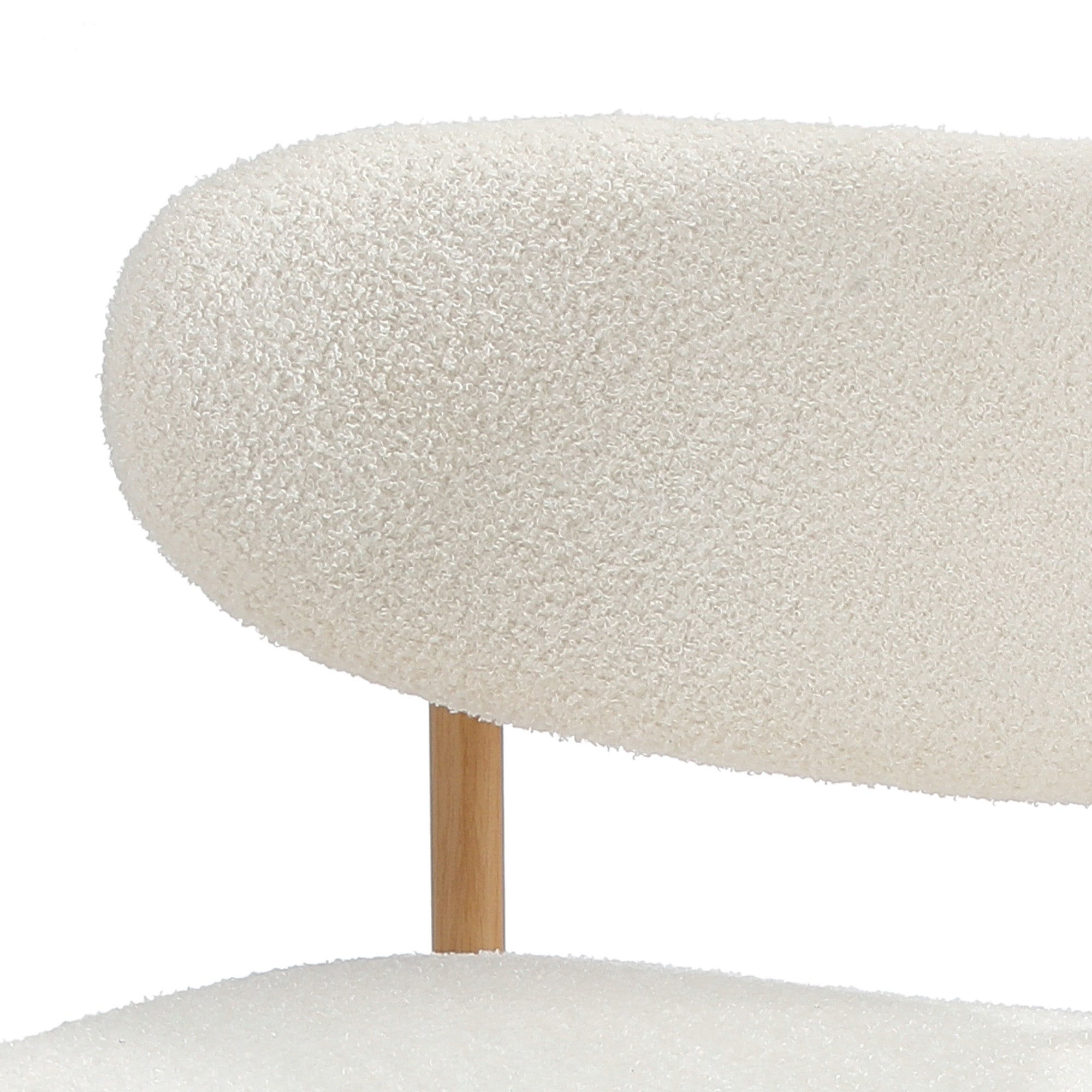 Oikiture 4x Dining Chairs Kitchen Chair Cafe Lounge Chair Boucle Wood&White - Sunyee