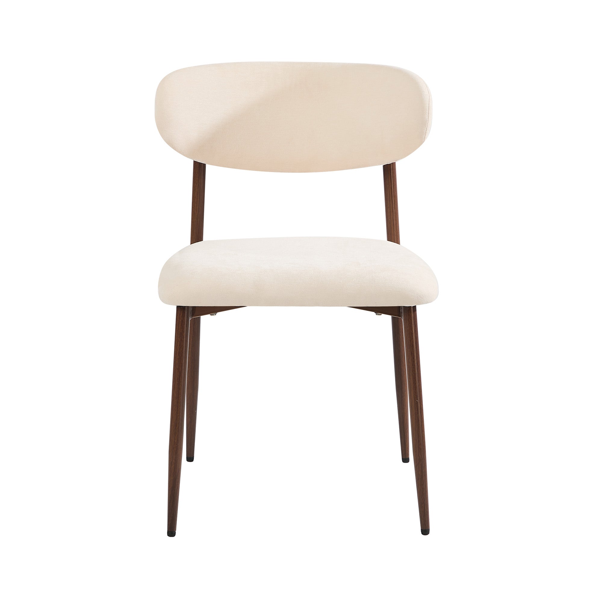 Oikiture 2x Dining Chairs Kitchen Chair Cafe Lounge Chair Boucle Walnut&Beige