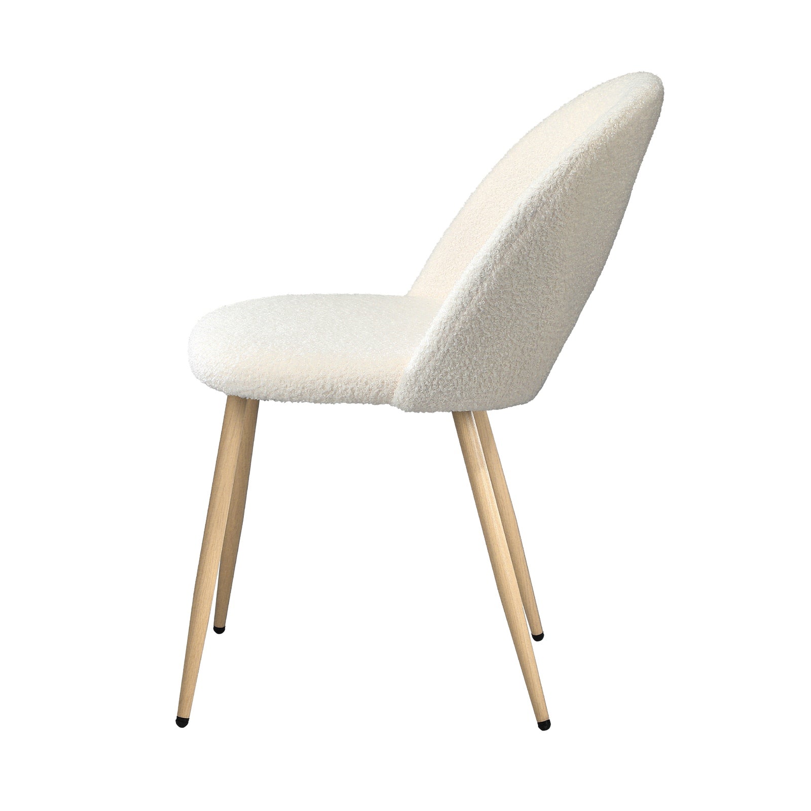 Oikiture Dining Chairs Accent Chair Armchair Sherpa Wooden White - Sunyee