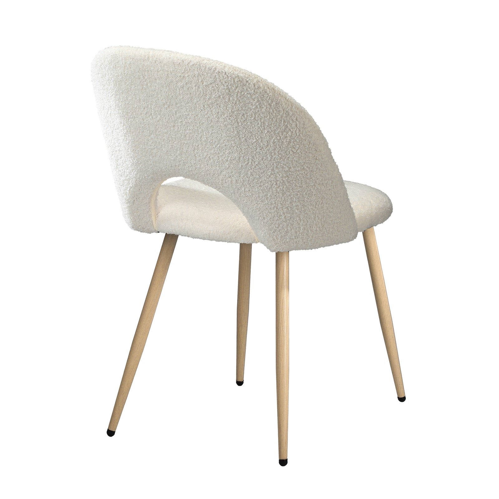 Oikiture Dining Chairs Accent Chair Armchair Sherpa Wooden White - Sunyee