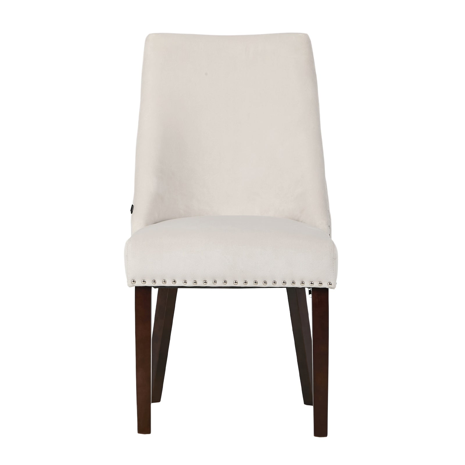 Oikiture 4PCs Velvet Dining Chair Kitchen Padded Seat Winglet Design Beige - Sunyee