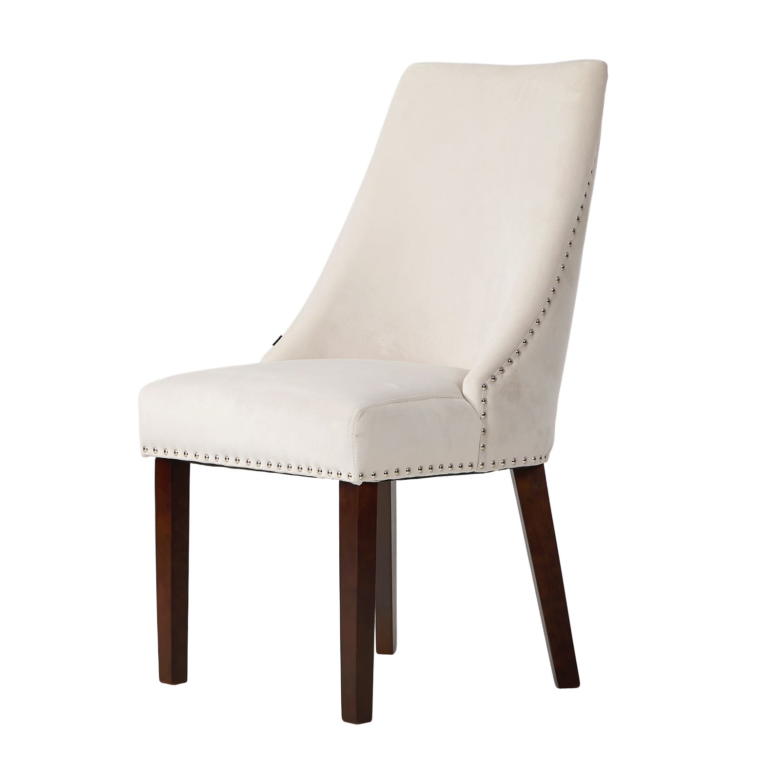 Oikiture 4PCs Velvet Dining Chair Kitchen Padded Seat Winglet Design Beige - Sunyee