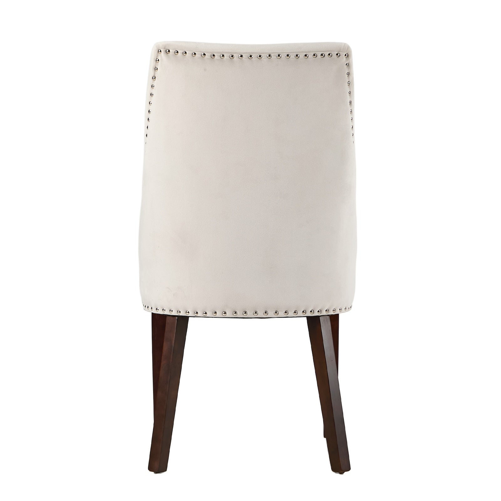 Oikiture 4PCs Velvet Dining Chair Kitchen Padded Seat Winglet Design Beige - Sunyee