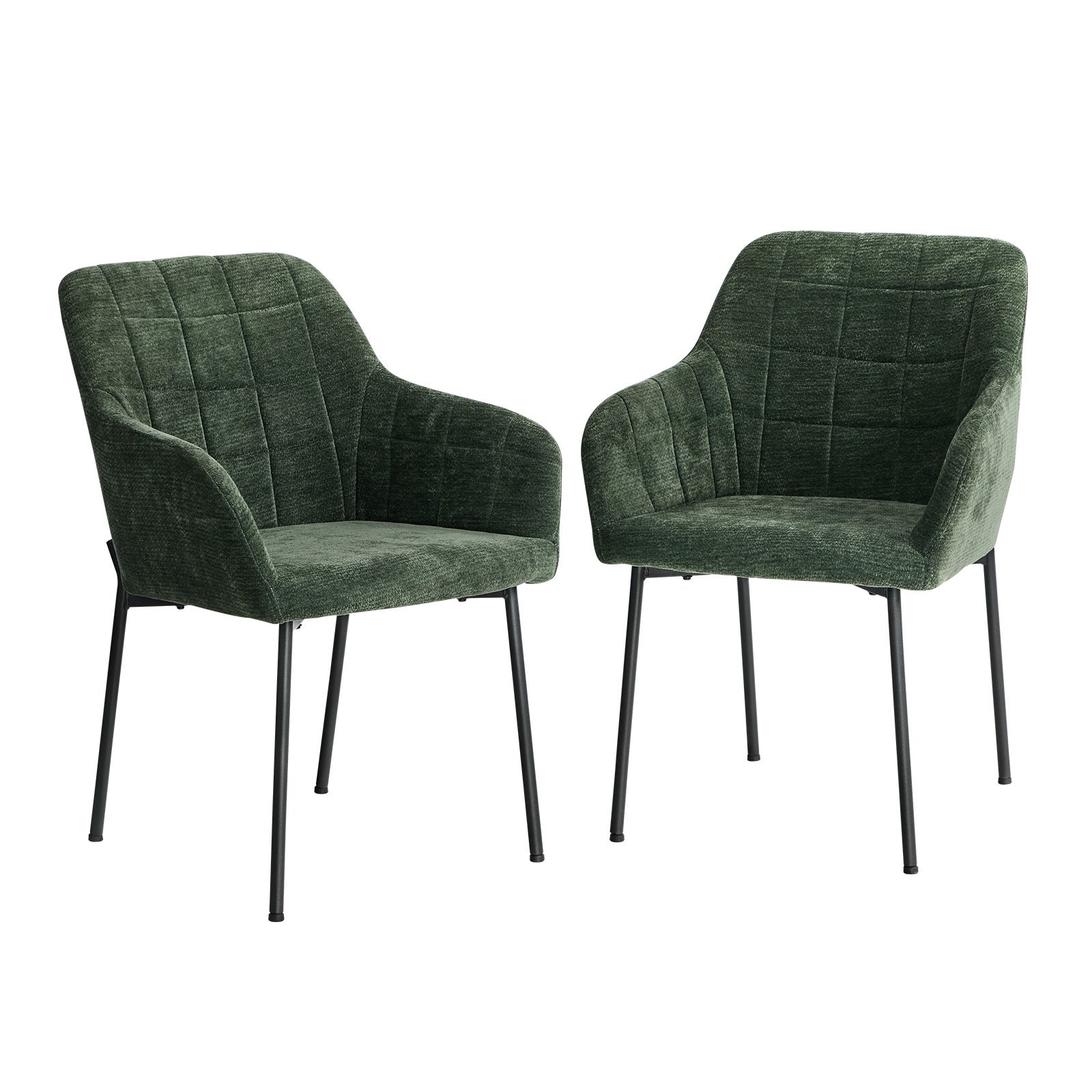 Oikiture 2x Dining Chairs Kitchen Accent Armchairs Linen Fabric - Sunyee