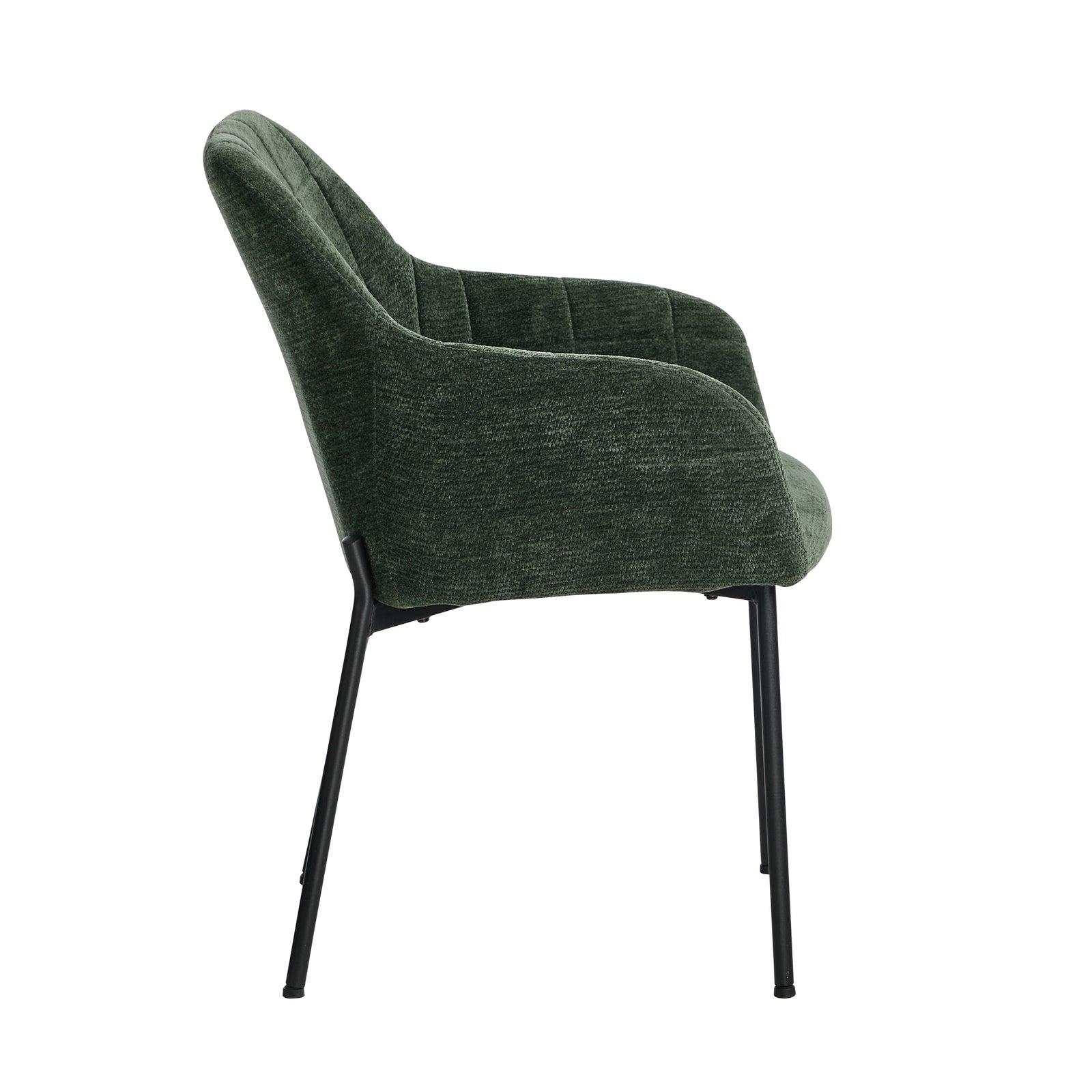 Oikiture 6x Dining Chairs Kitchen Accent Armchairs Chenille Fabric Green - Sunyee