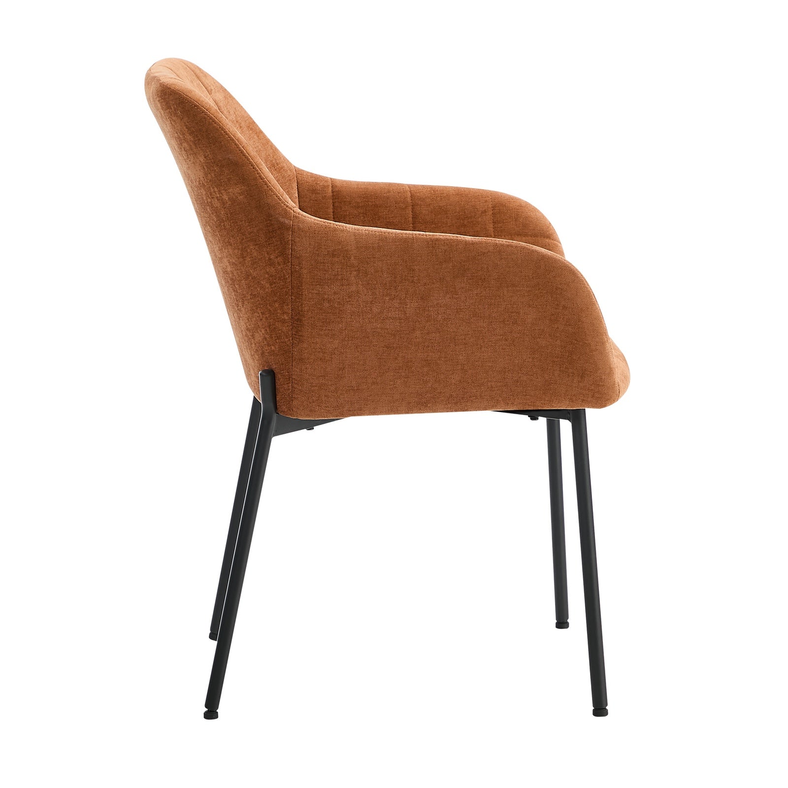 Oikiture 4x Dining Chairs Kitchen Accent Armchairs Chenille Fabric Orange