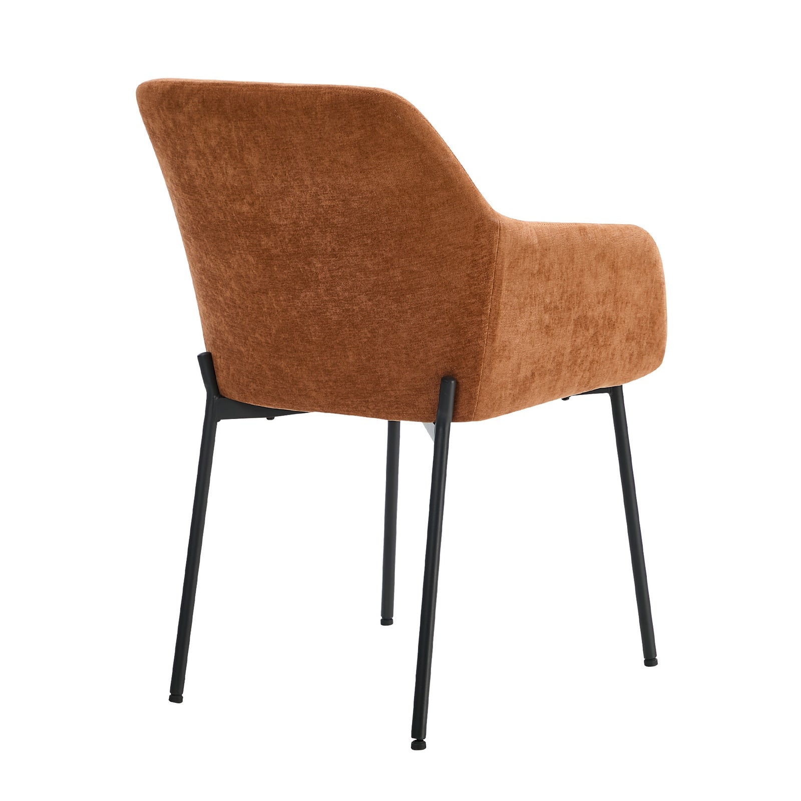 Oikiture 4x Dining Chairs Kitchen Accent Armchairs Chenille Fabric Orange