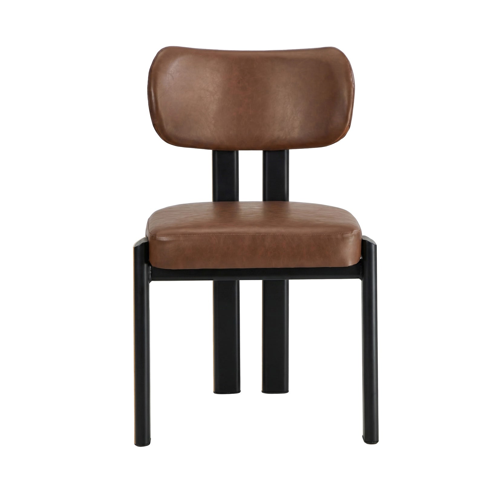 Oikiture Set of 6 Dining Chairs Faux Leather Fabric Kitchen Chair Padded Seat
