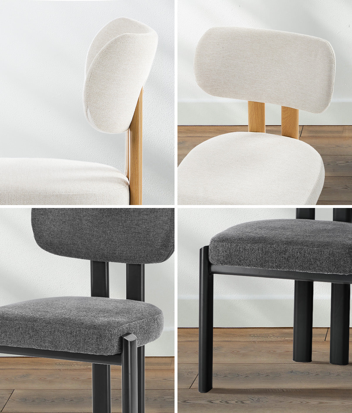 Oikiture Set of 2 Dining Chairs  Kitchen Seat Padded Accent Chair