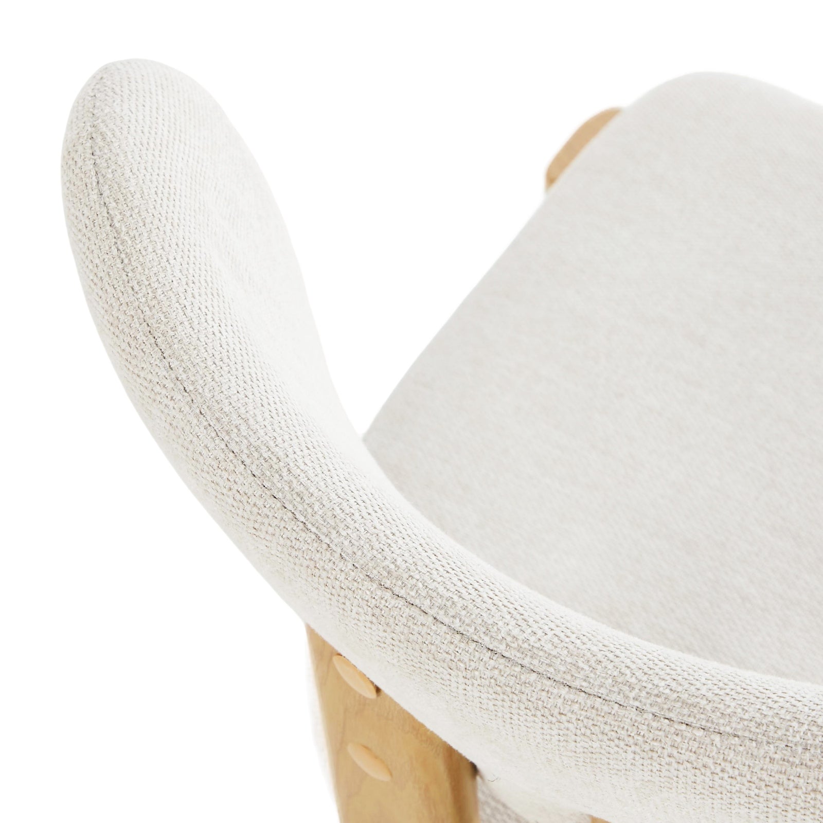 Oikiture Set of 2 Dining Chairs Linen Fabric Kitchen Seat Padded Accent Chair