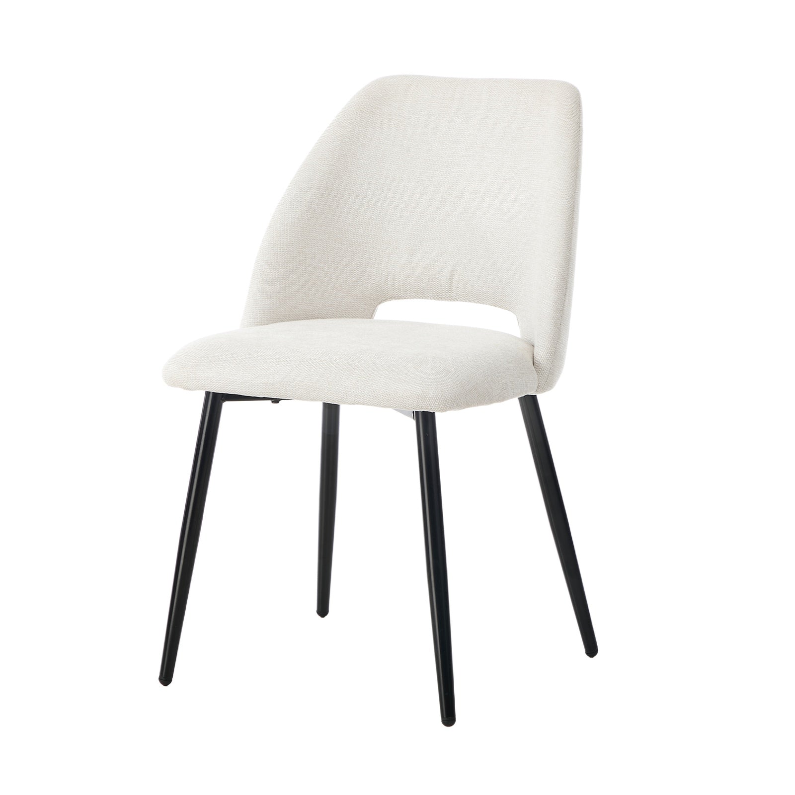 Oikiture 2x Dining Chair Accent Chairs Linen Fabric Biege