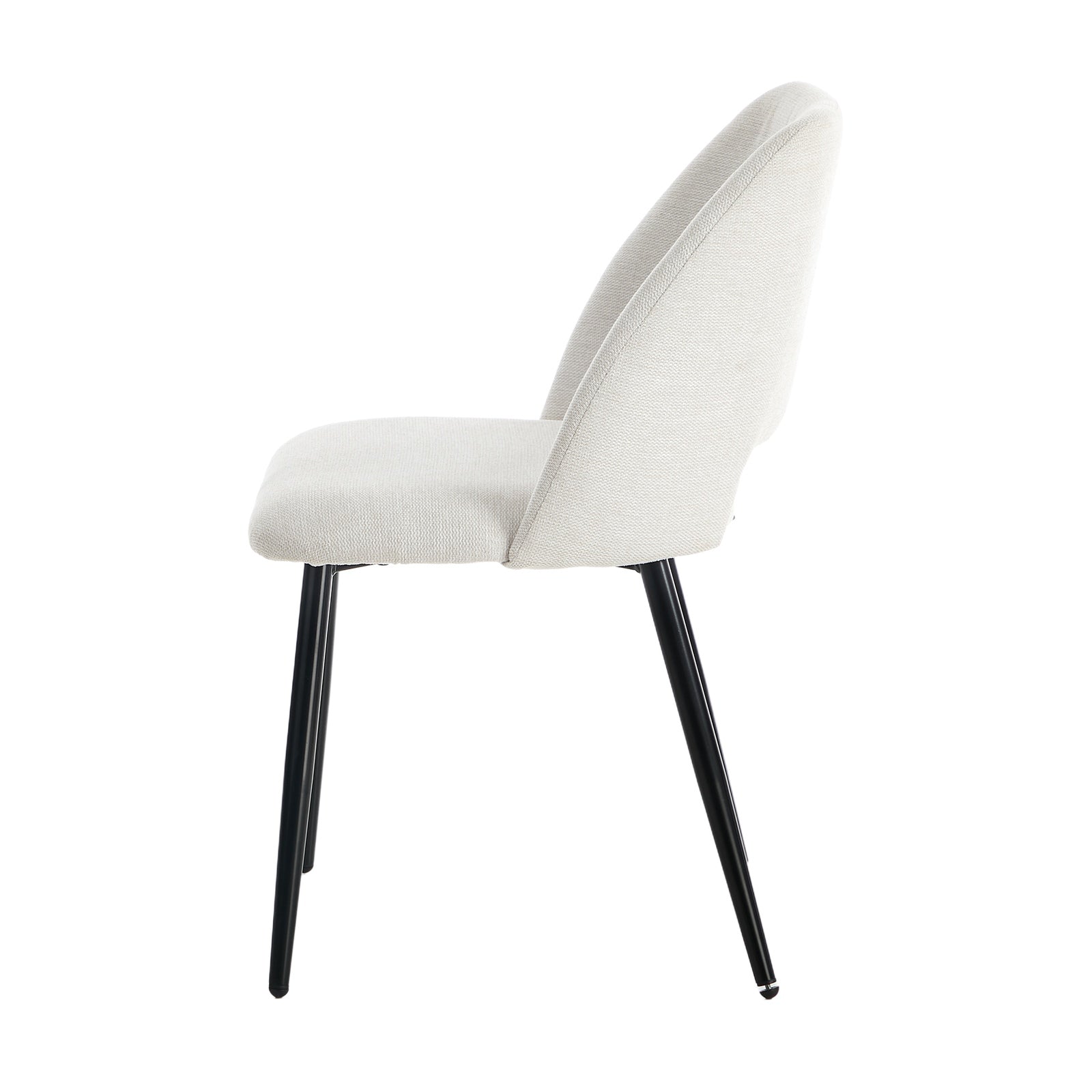 Oikiture 6x Dining Chair Accent Chairs Linen Fabric Biege