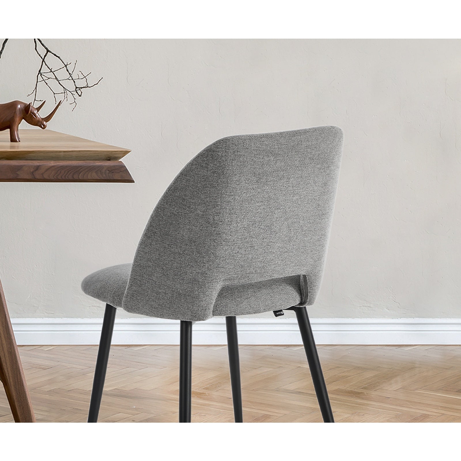 Oikiture 6x Dining Chair Accent Chairs Linen Fabric Grey