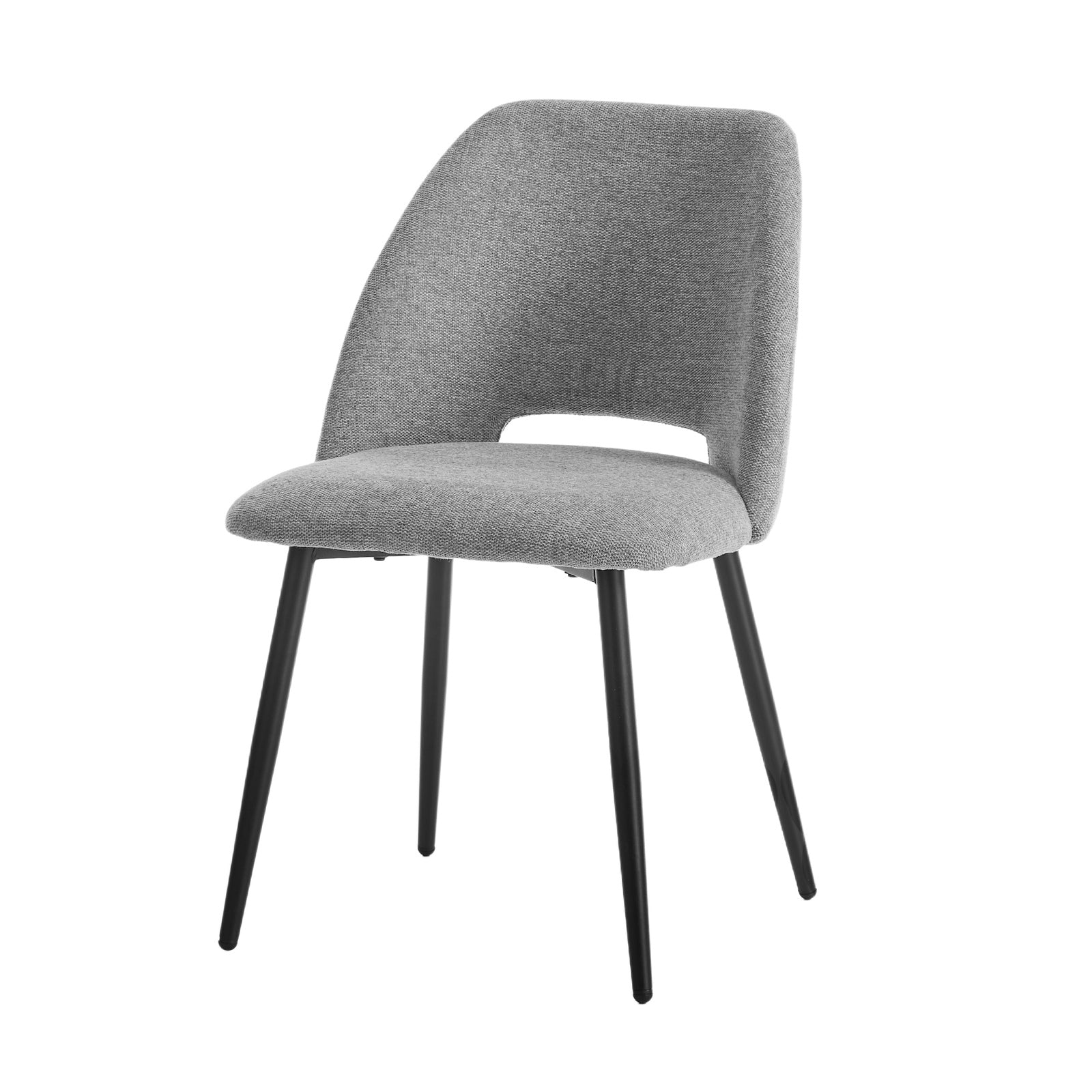 Oikiture 8x Dining Chair Accent Chairs Linen Fabric Grey