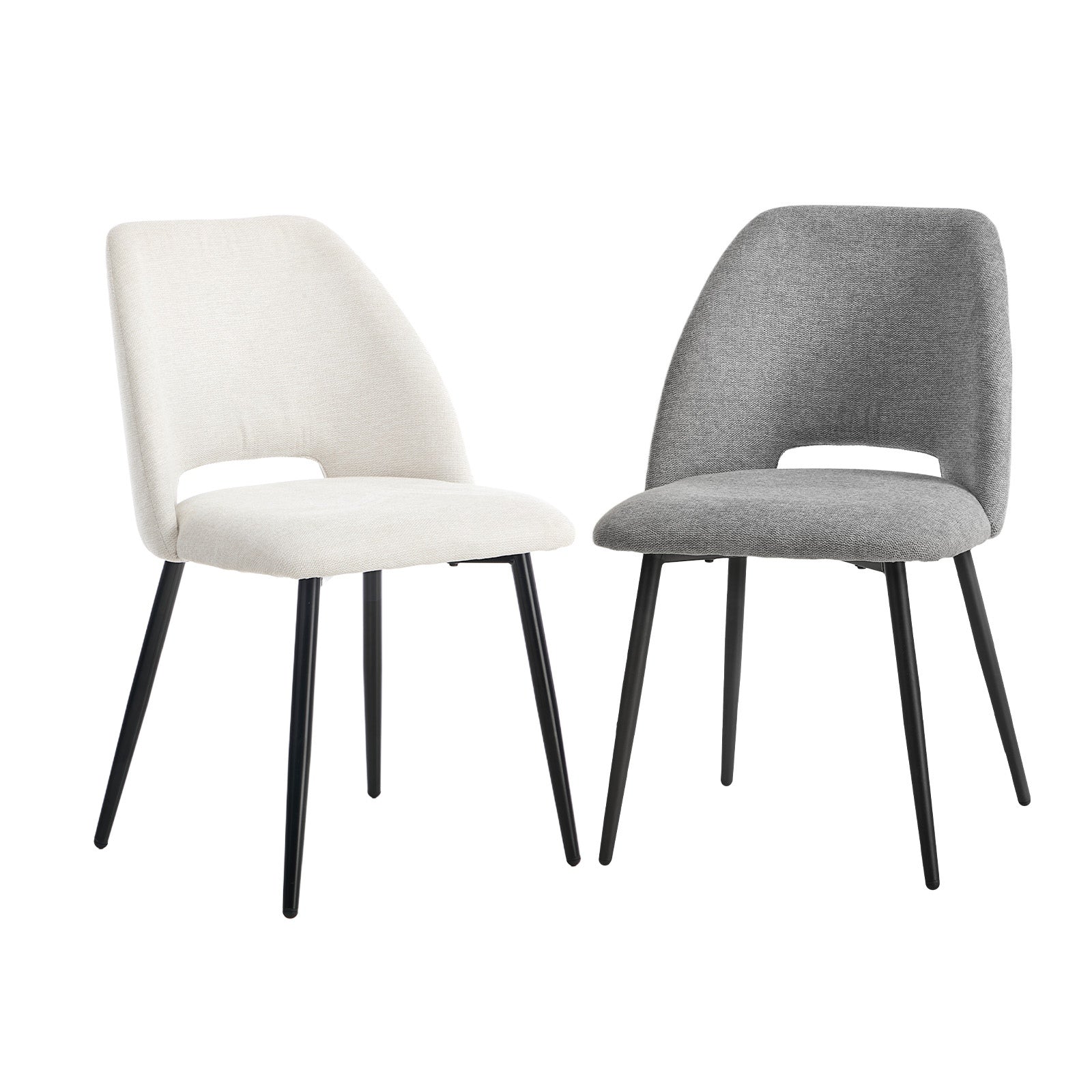 Oikiture 2x Dining Chair Accent Chairs Linen Fabric