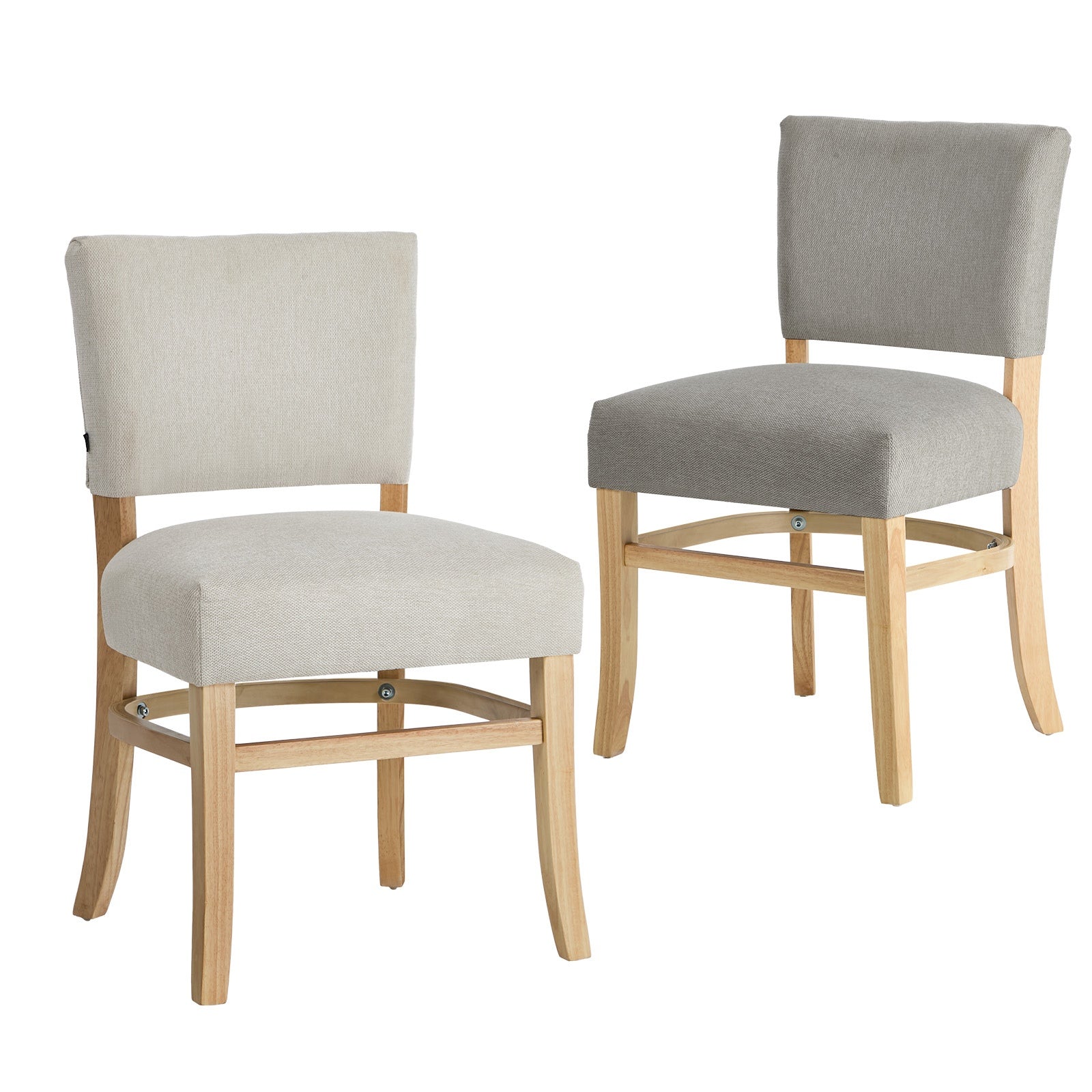Oikiture 2x Dining Chairs Wooden Kitchen Seat Rubberwood Frame Accent Chair